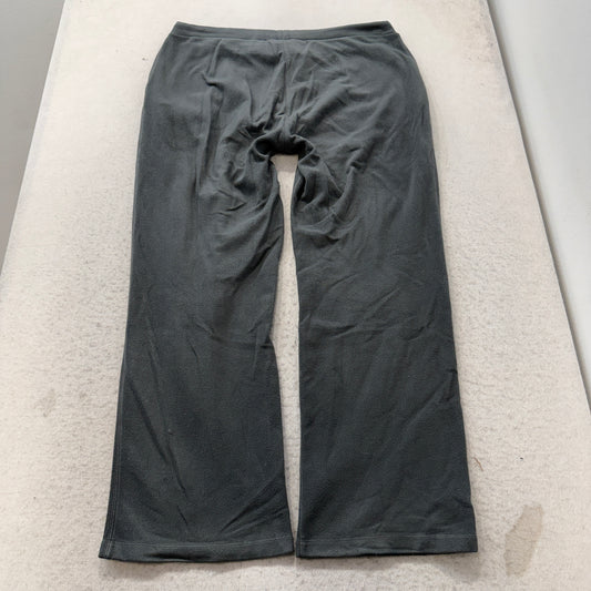 Lands End Women's Charcoal Grey Fleece Sweatpants Drawstring Pockets Size M