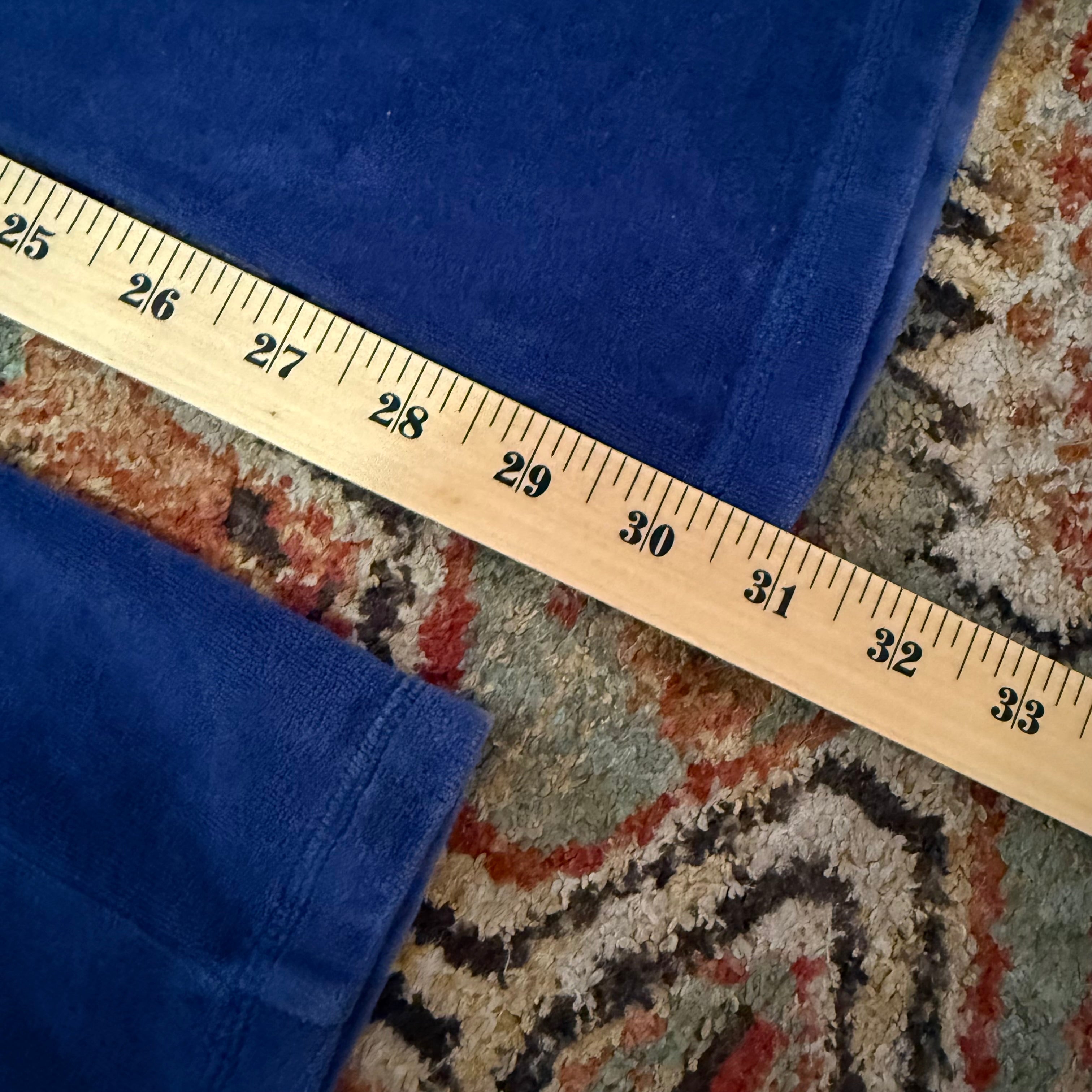 Vintage Juicy Couture Royal Blue Velour Snap Pocket Pants Size M