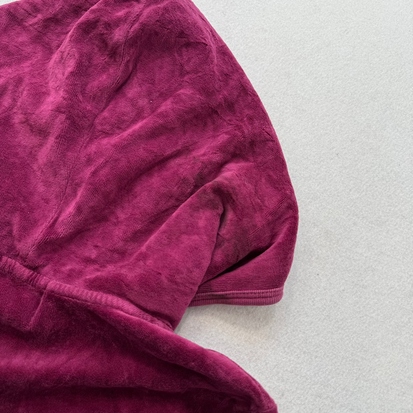 Juicy Couture Women's Berry Velour Zip Up Hoodie Split Kangaroo Pockets Size XL