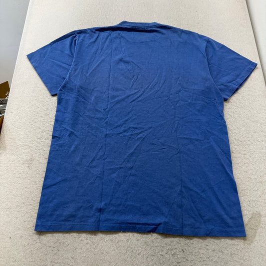 Vintage Jomi Sportswear Ogunquit Graphic T-Shirt Men Blue Cotton USA Made Size L