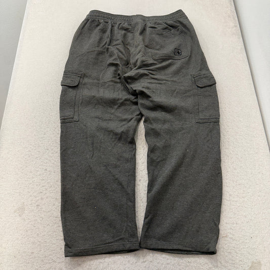 Vintage AND1 Men's Grey Fleece Cargo Sweatpant Elastic Waistband Pockets Size XL