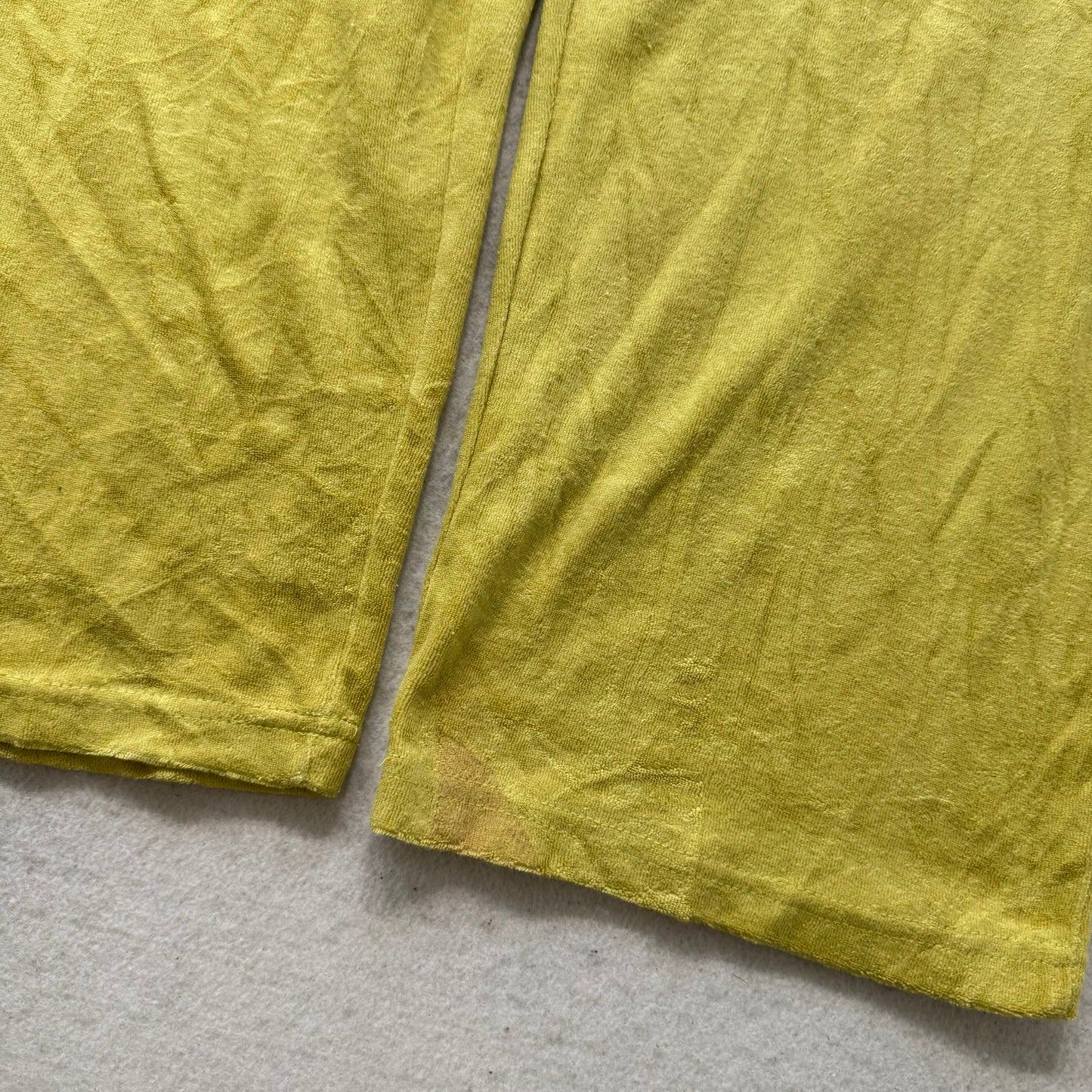 Juicy Couture Women's Yellow Velour Straight Wide Leg Track Pant Low Rise Size S