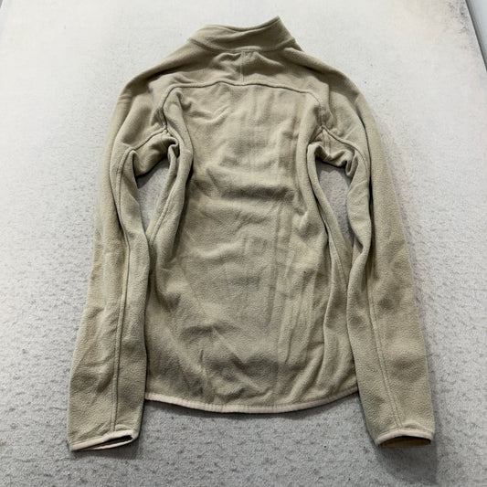 Mountain Hardwear Women's Beige Fleece Pullover Jacket 1/4-Zip High Low Hem - XS