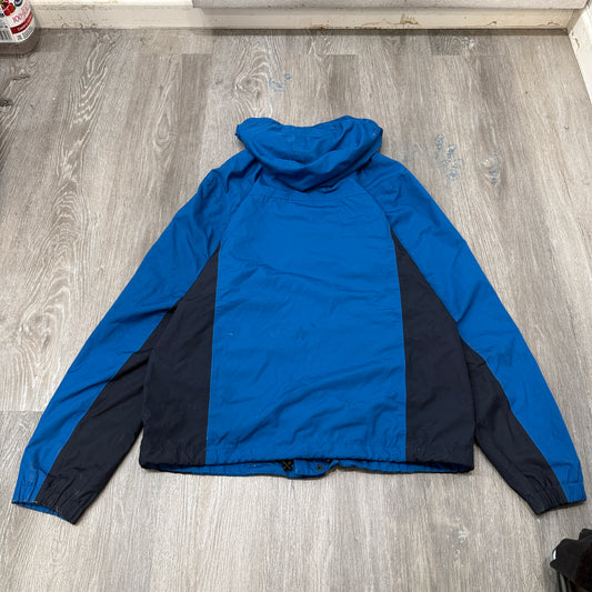 Eddie Bauer Men's Vibrant Blue WeatherEdge Hooded Rain Jacket Windbreaker Size M