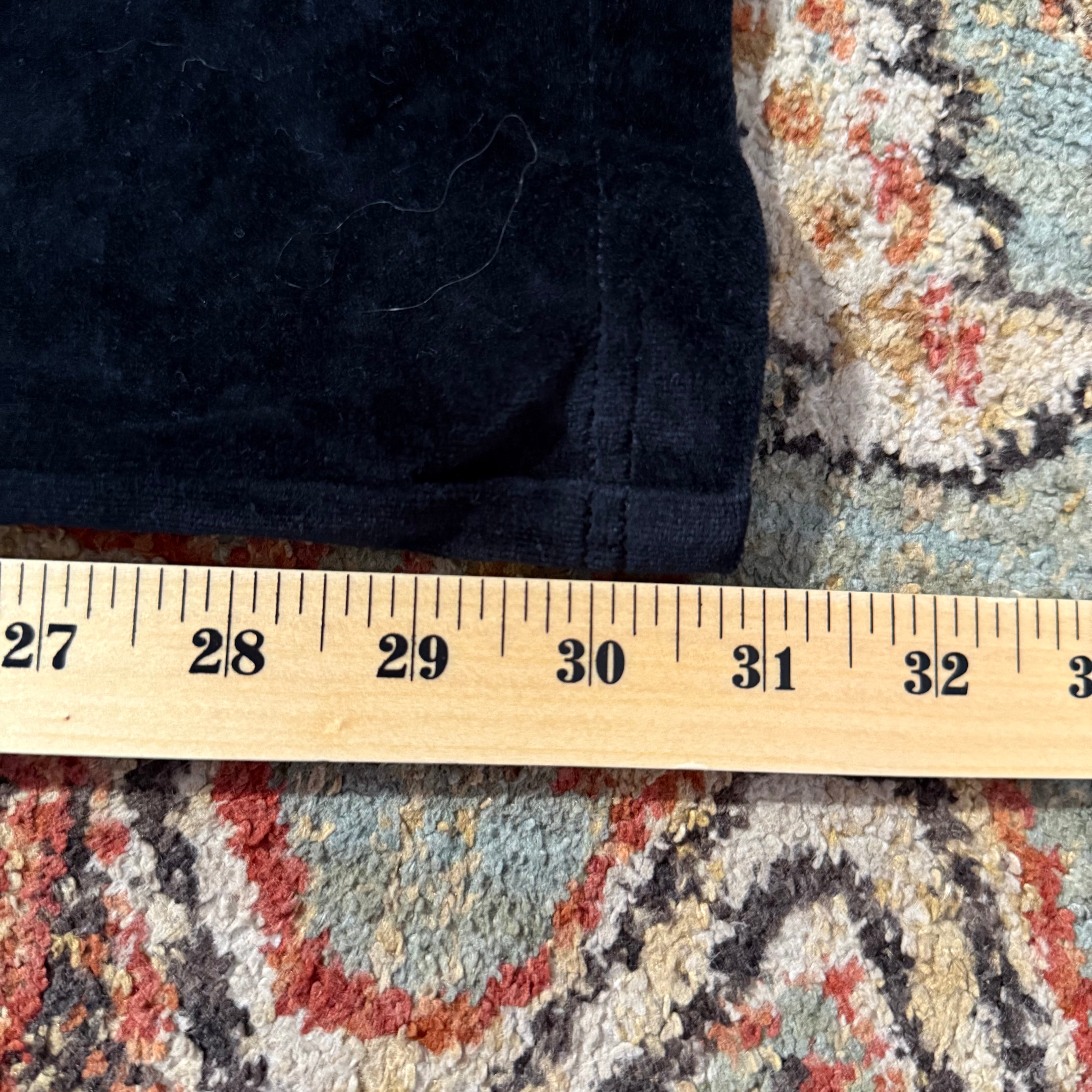 Vintage Juicy Couture Black Velour Flared Pants with Front Pockets Size M