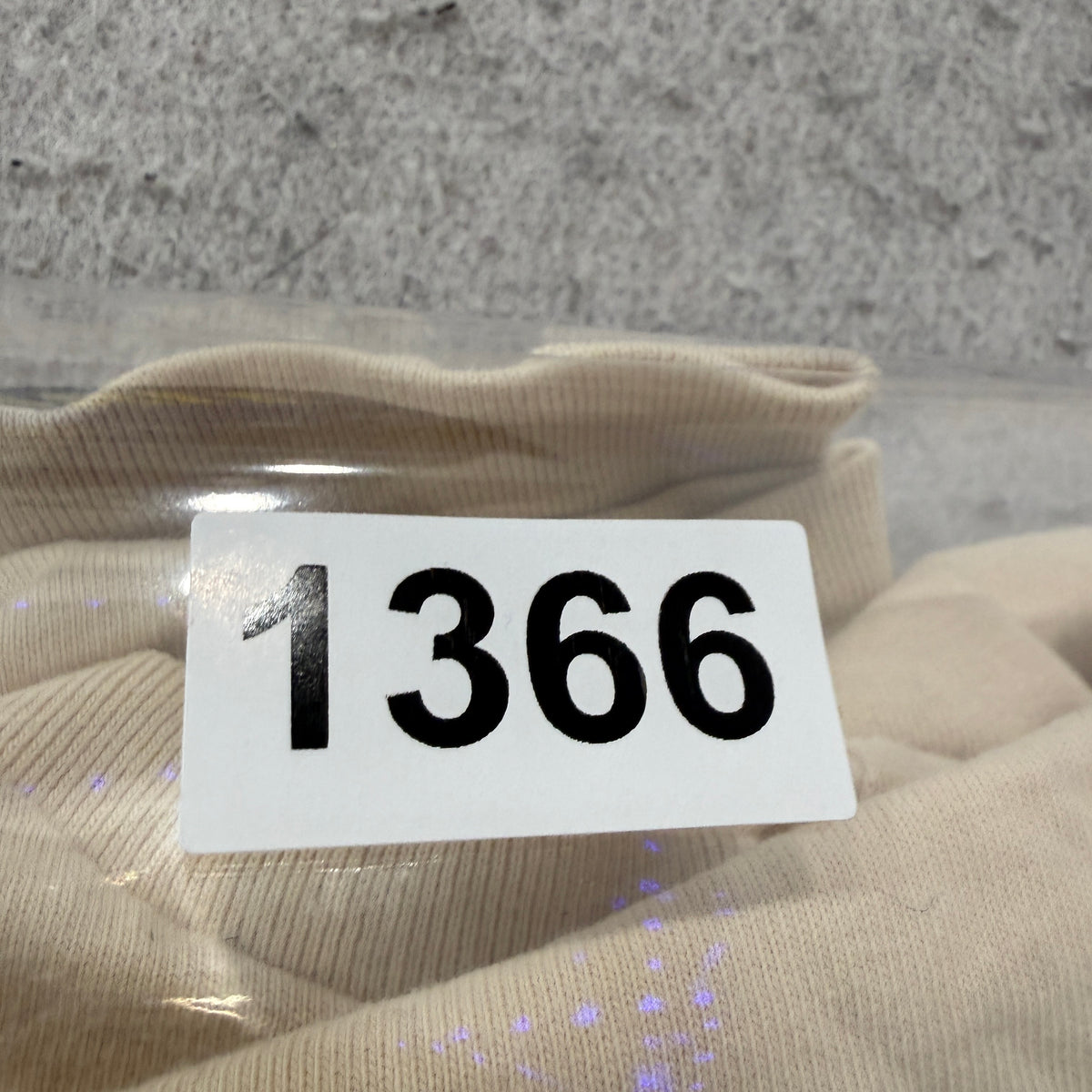 Abercrombie and Fitch cream tee SKU tag 1366