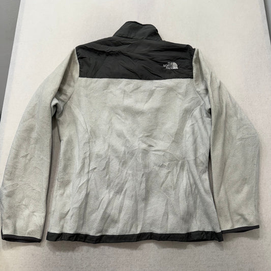 The North Face Gray Full Zip Fleece Jacket Quilted Panels Zip Pockets Size L