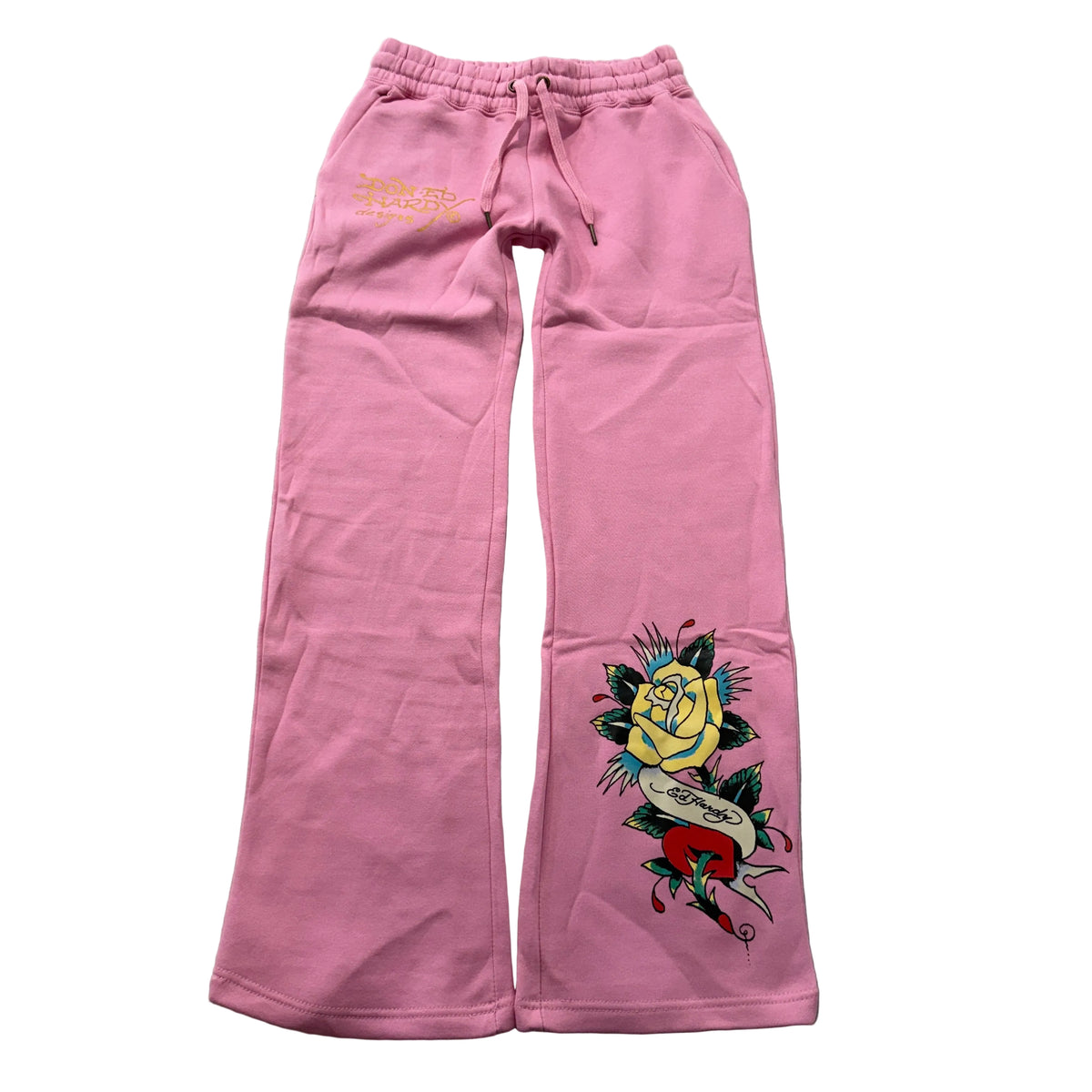 ED HARDY “Brave Eagle” PINK FLARED PANTS