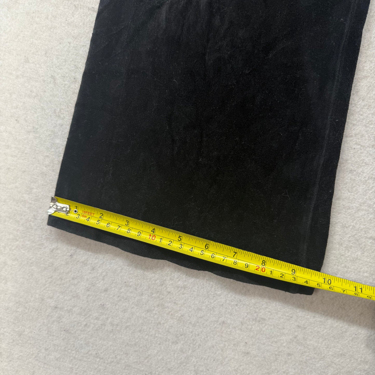 Juicy Couture Black Velour Tracksuit Set Zip Up Hoodie & Flared Pant Logo Size L