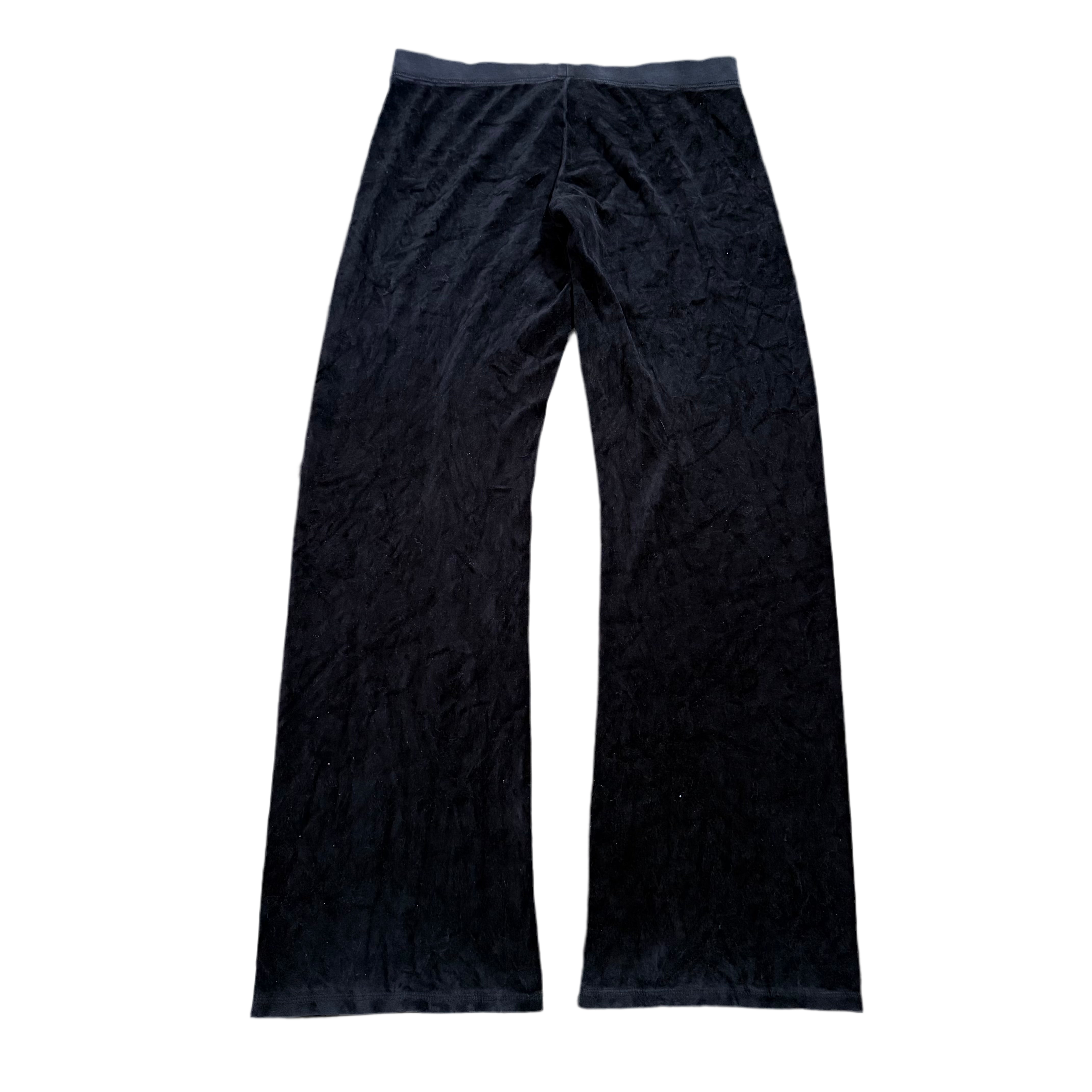 Vintage Juicy Couture Black Velour Flared Pants Size M