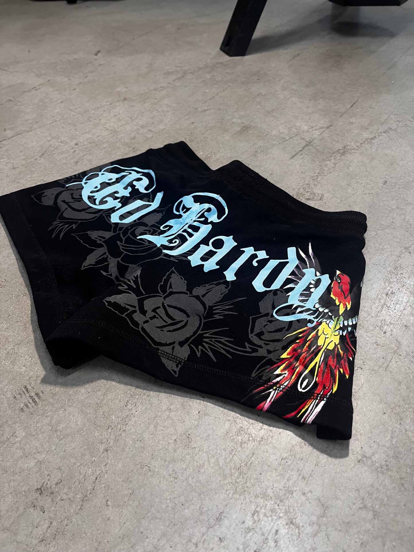 ED HARDY “Phoenix” BLACK BOOTY SHORTS - Clean Curriculums