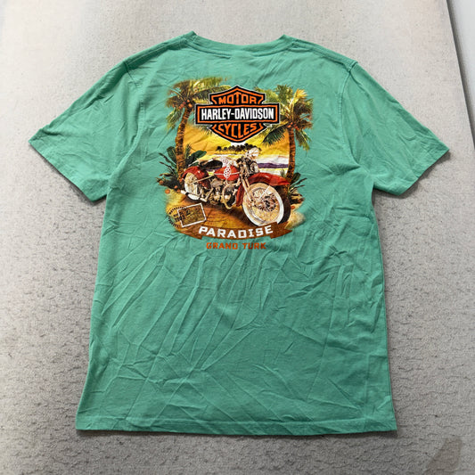 Harley-Davidson Paradise T-Shirt Men's Mint Green Graphic Motorcycle Tee Size M photo 2