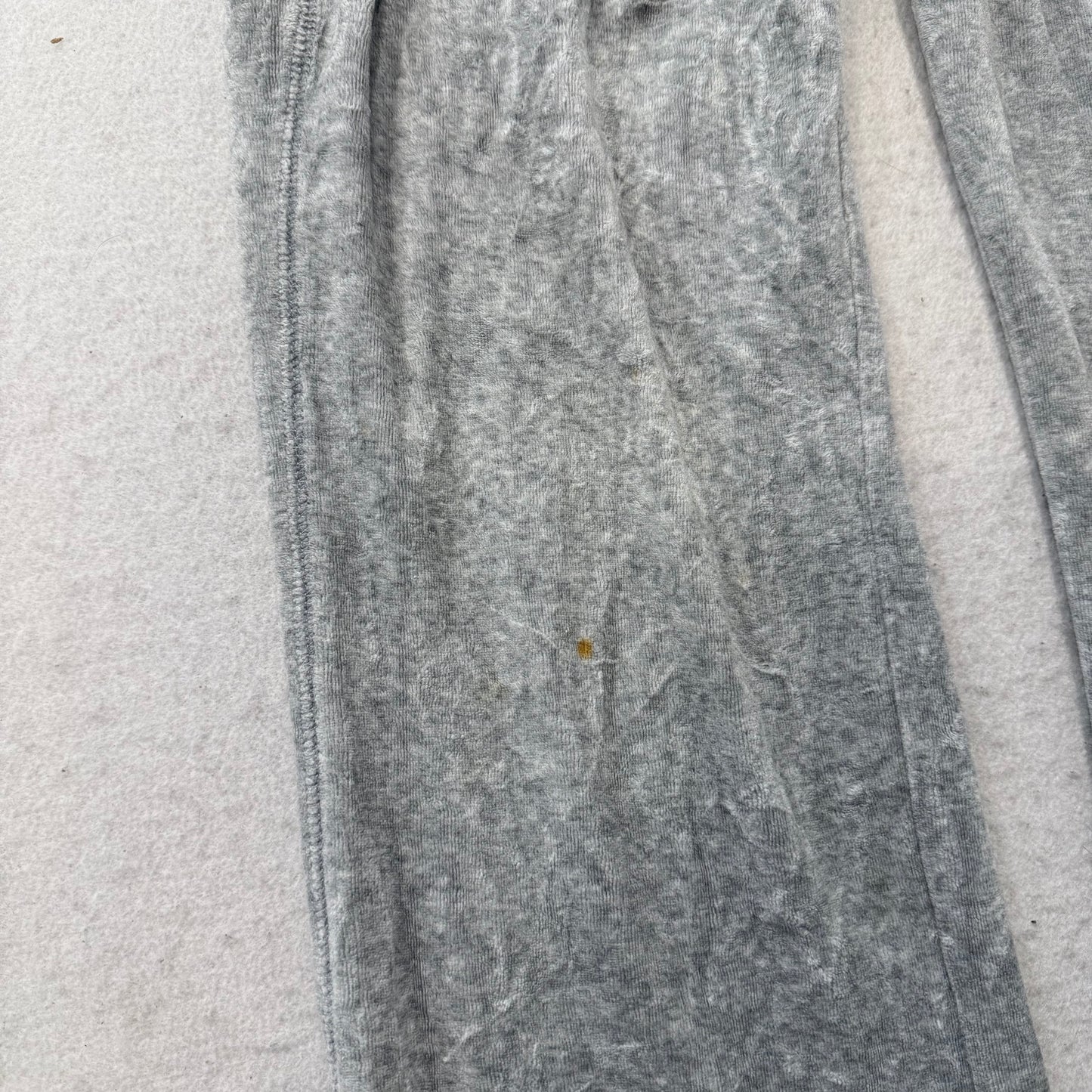 Juicy Couture Gray Velour Tracksuit Set Zip Up Hoodie & Flared Pants Y2K Size S