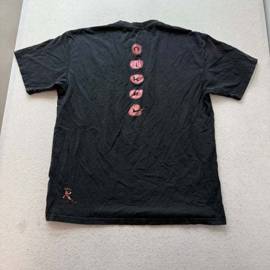 Nike Men's Black Cotton Loose Fit T-Shirt Short Sleeves Crewneck Logo Tee Size L