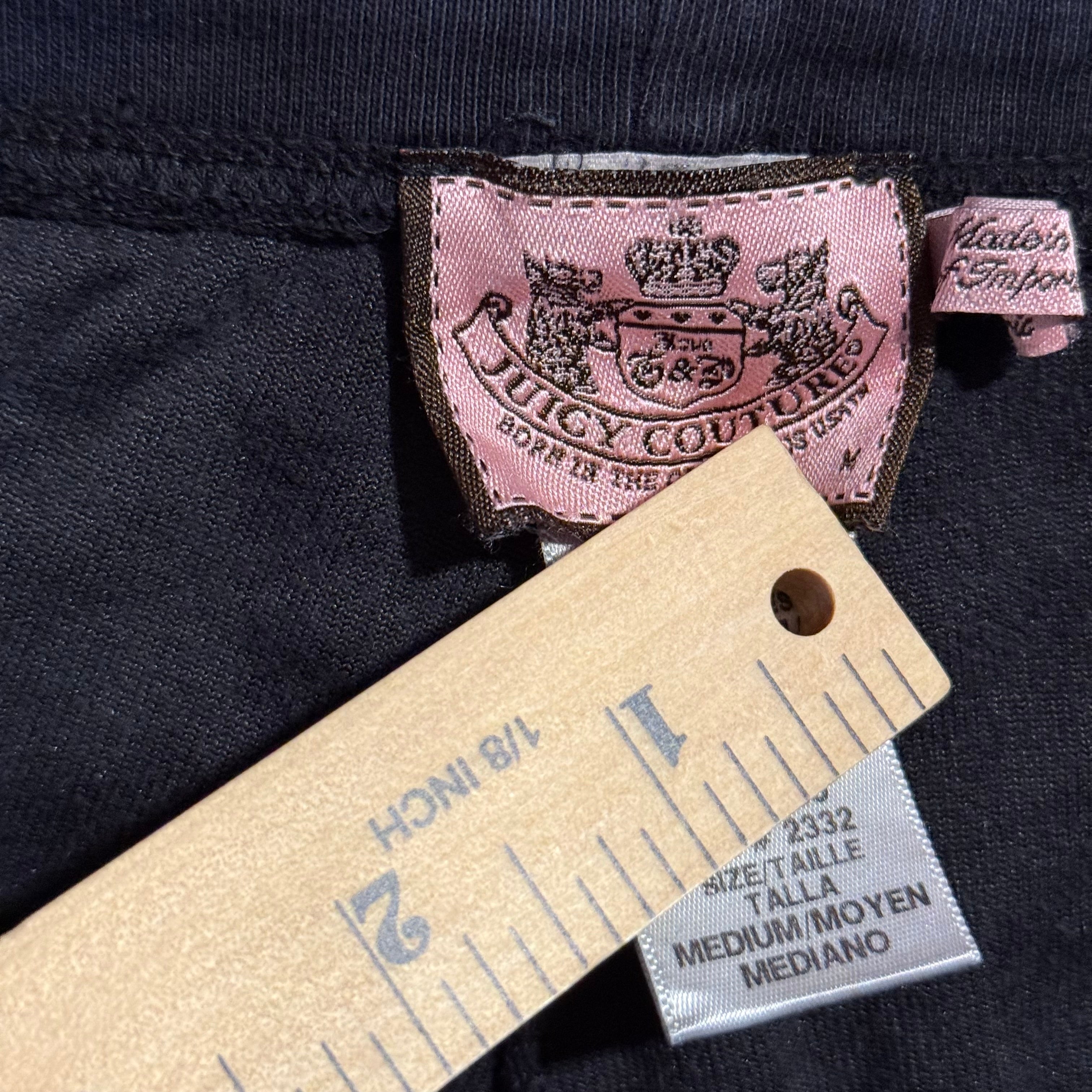 Vintage Juicy Couture Black Velour Flared Pants Size M
