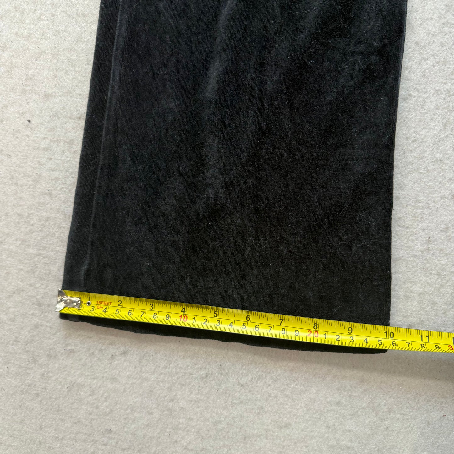 Juicy Couture Black Velour Tracksuit Set Zip Up Hoodie & Flared Pant Logo Size L