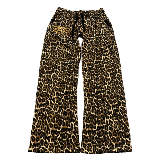 ED HARDY “Broken Hearts” LEOPARD FLARE PANTS