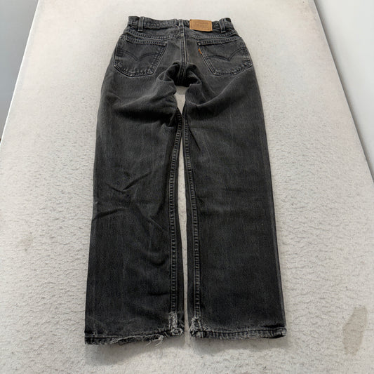 Levi's 562 Loose Fit Student Men Faded Black Denim Jeans Distressed Size W27xL30