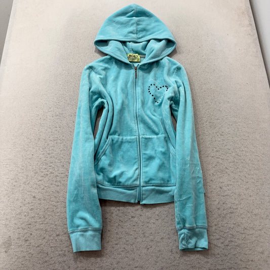 2003 Vintage Juicy Couture Women's Aqua Blue Velour Tracksuit Set Classic Size L