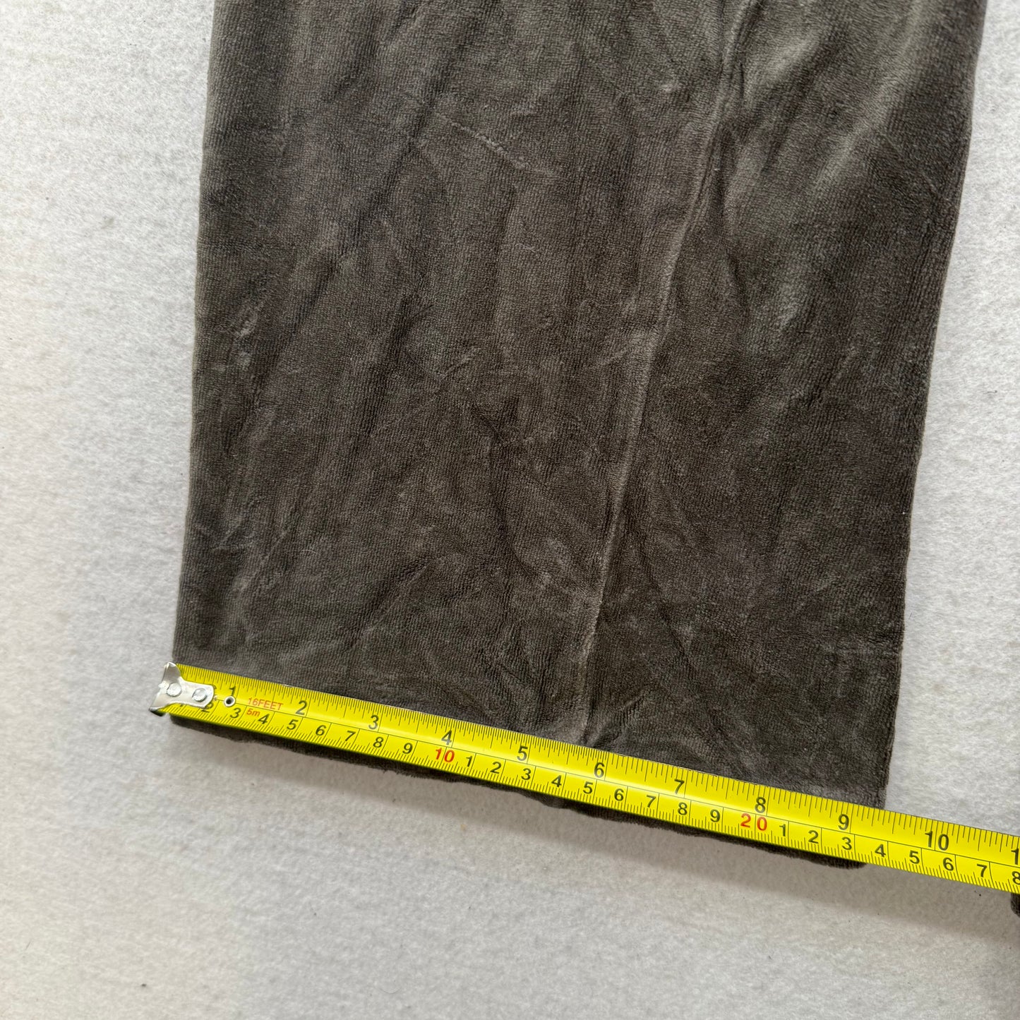 90s Juicy Couture Women's Dark Charcoal Gray Velour Flared Track Pant Y2K Size S