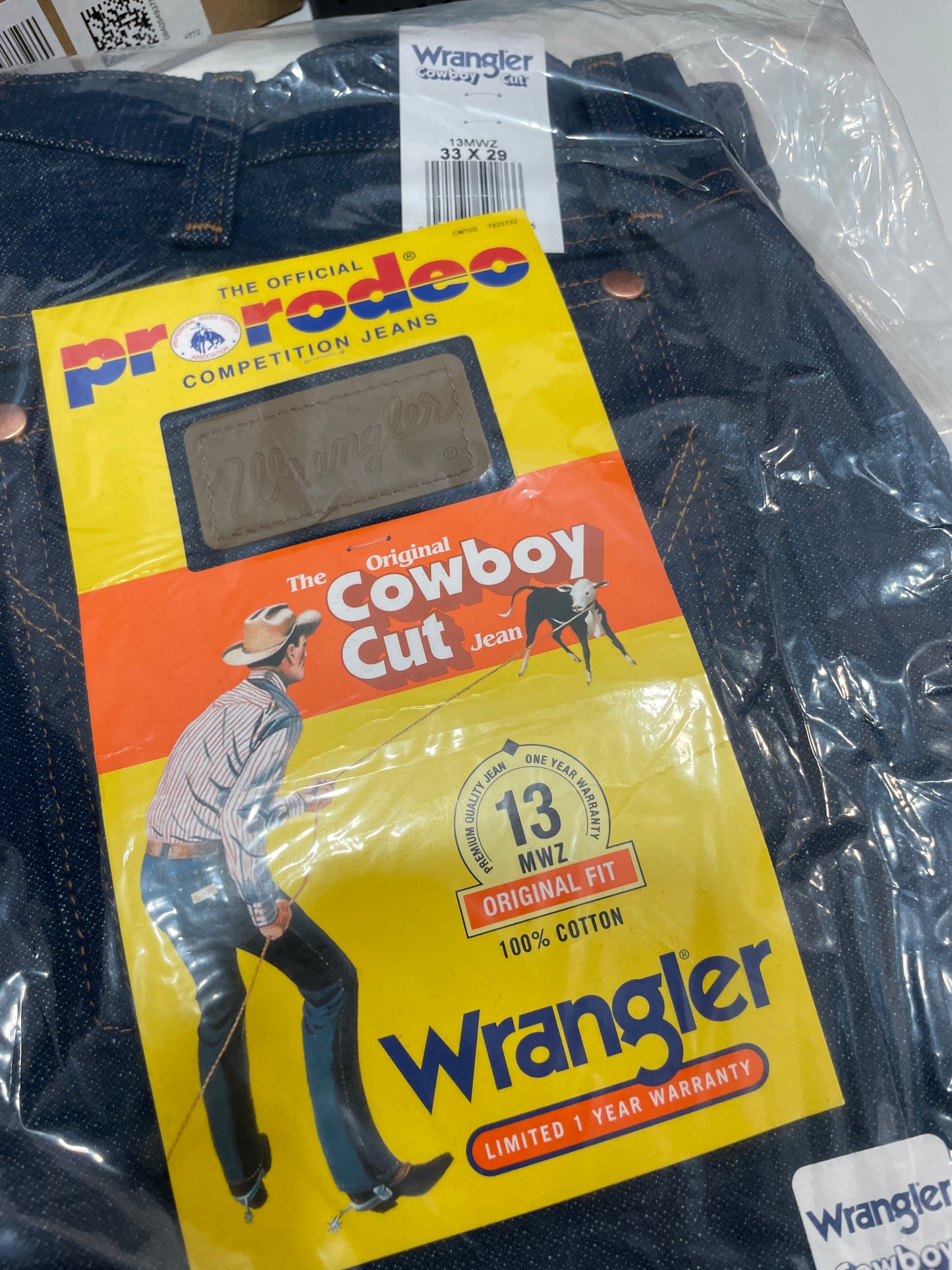 Wrangler Original Cowboy Cut 13MWZ Dark Indigo Blue Denim Jeans 100% Cotton Size 32x29