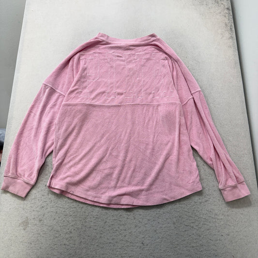 Victoria's Secret PINK Women's Light Pink Sweatshirt Pullover V-Neck Y2K Size M