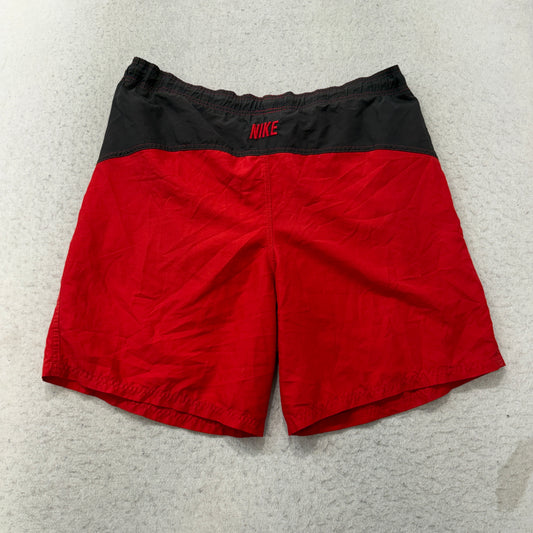 Nike Swim Trunks Men's Red Black Board Shorts Mesh Lined Drawstring Size L photo 2