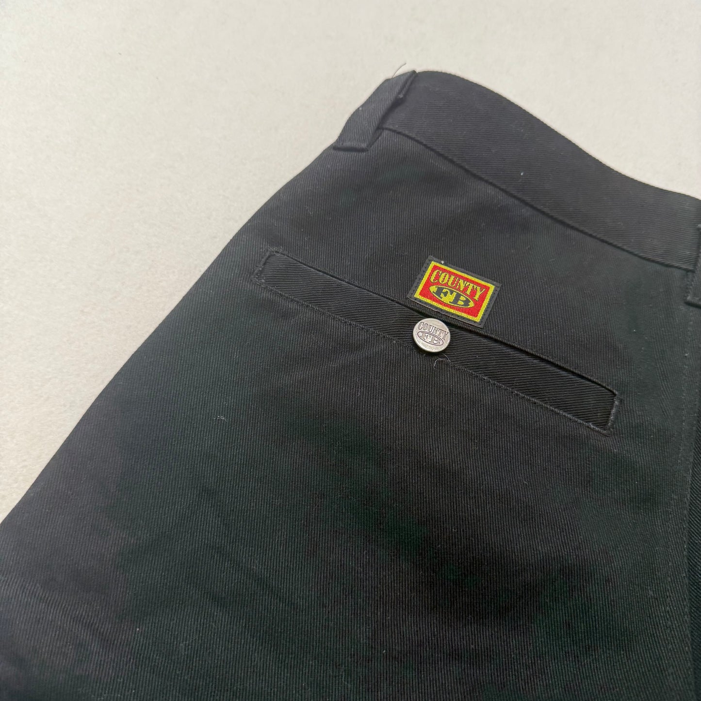 County FB Black Baggy Wide Leg Dress Pants High Rise Relaxed Fit Size 32 x 32