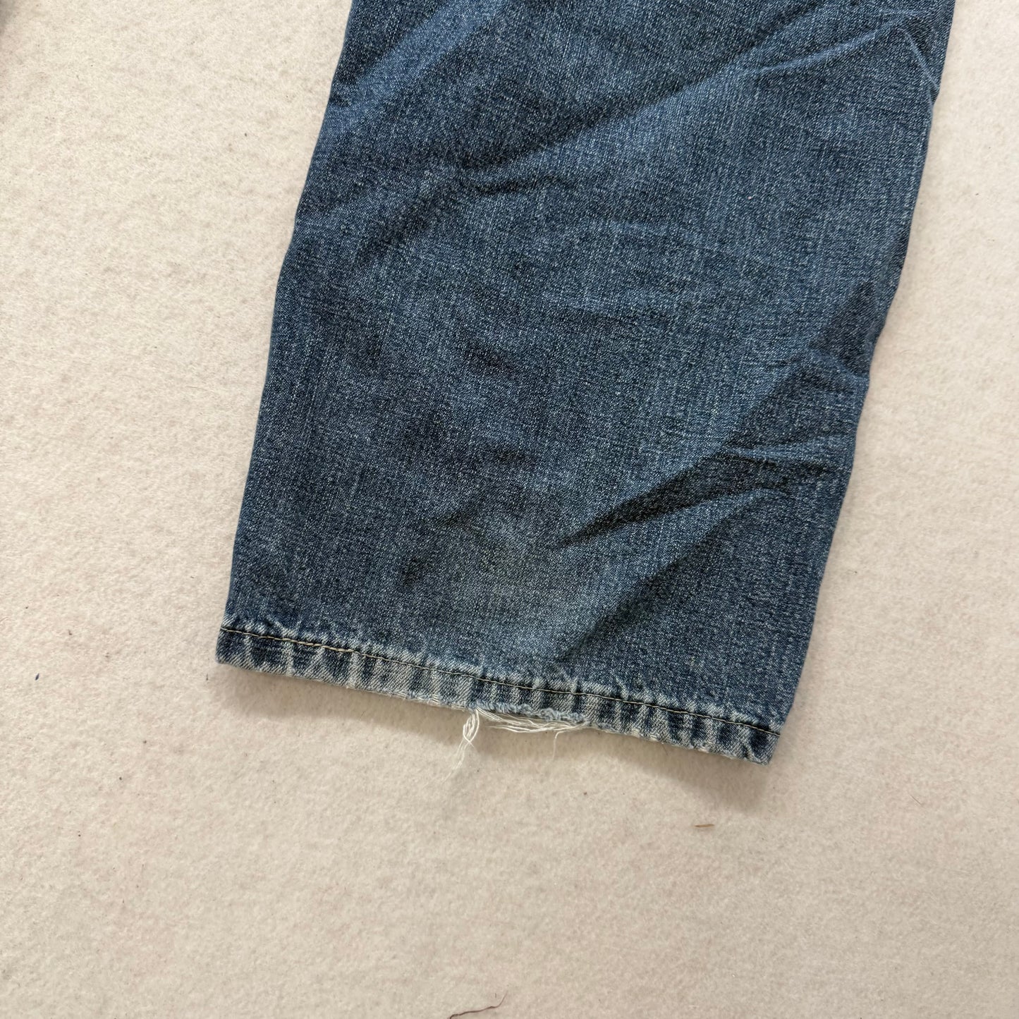 Lee Men Medium Blue Denim Baggy Straight Leg Carpenter Jeans Hammer Loop Size 40