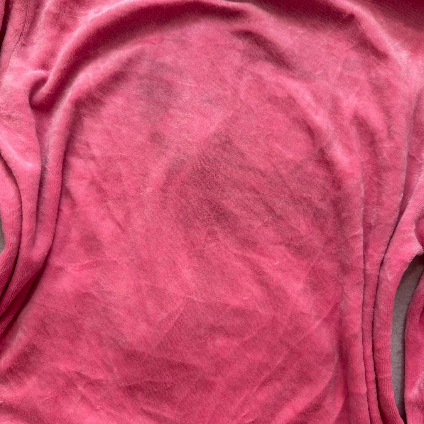 Juicy Couture Women's Pink Velour Zip-Up Hoodie Split Kangaroo Pockets Size M