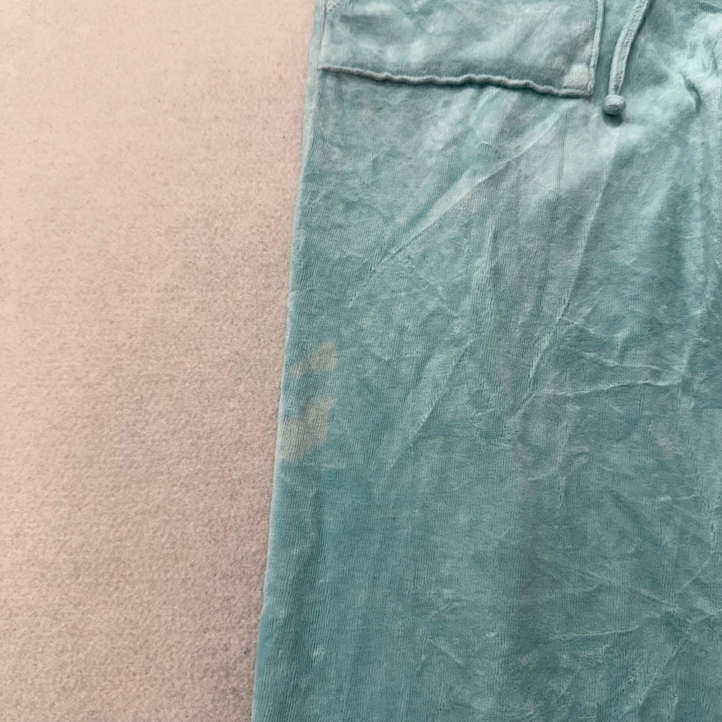 2003 Vintage Juicy Couture Women's Pale Turquoise Velour Flare Track Pant Size S