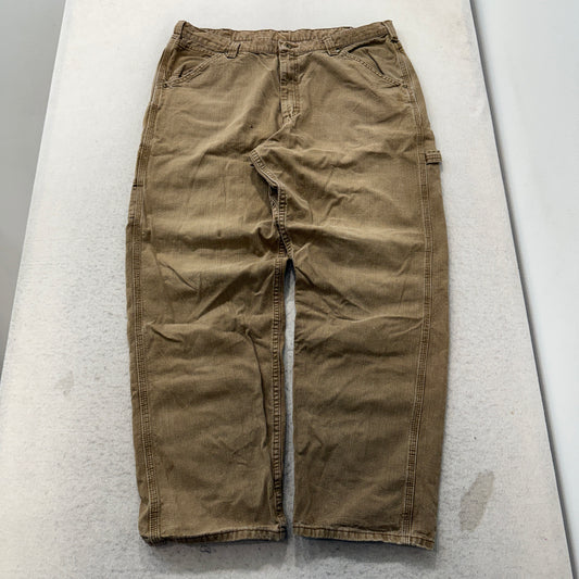 Lee Dungarees Men's Khaki Canvas Carpenter Pants Pockets Workwear Y2K Size W38