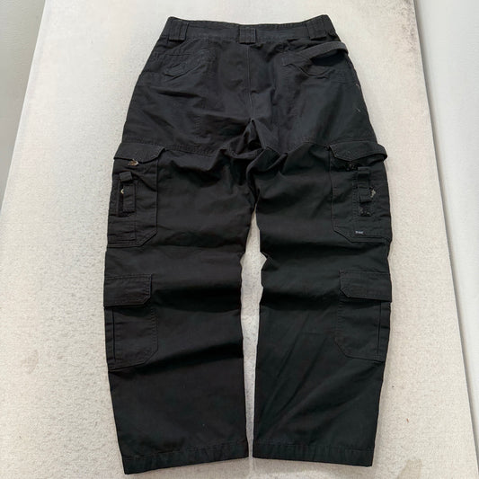 5.11 Tactical Men's Black Cargo Pants Wide Leg Utility Flap Pockets Size W33