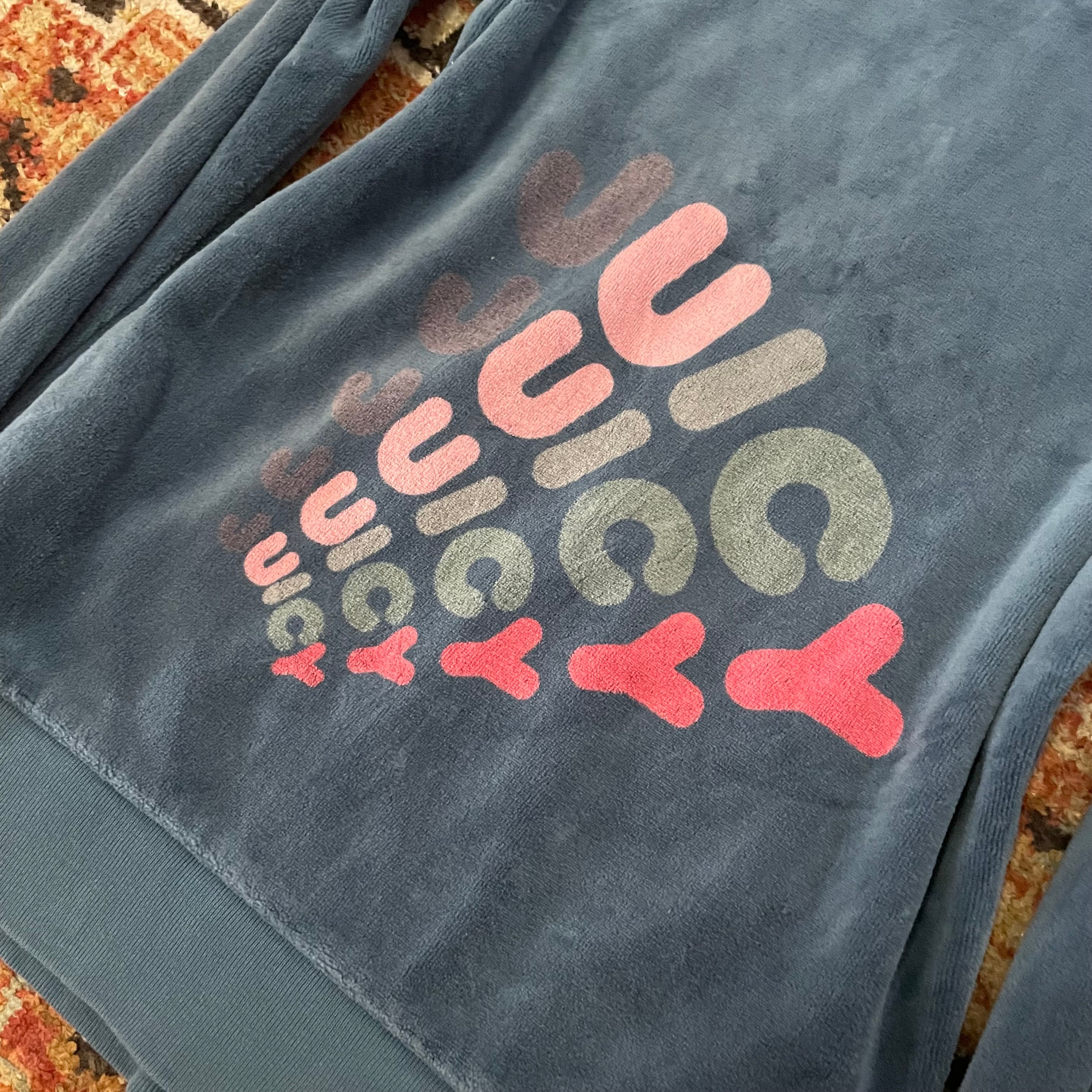 Vintage Juicy Couture Blue Velour Zip Hoodie Juicy Logo Back Kids 10