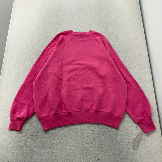 Bassett-Walker Vintage Pink Blank Raglan Crewneck Sweatshirt Size XL photo 2