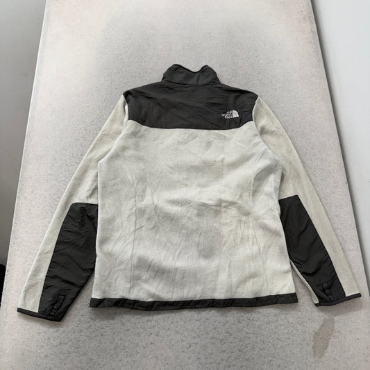 The North Face Womens Denali White Grey Fleece Jacket Size L photo 2