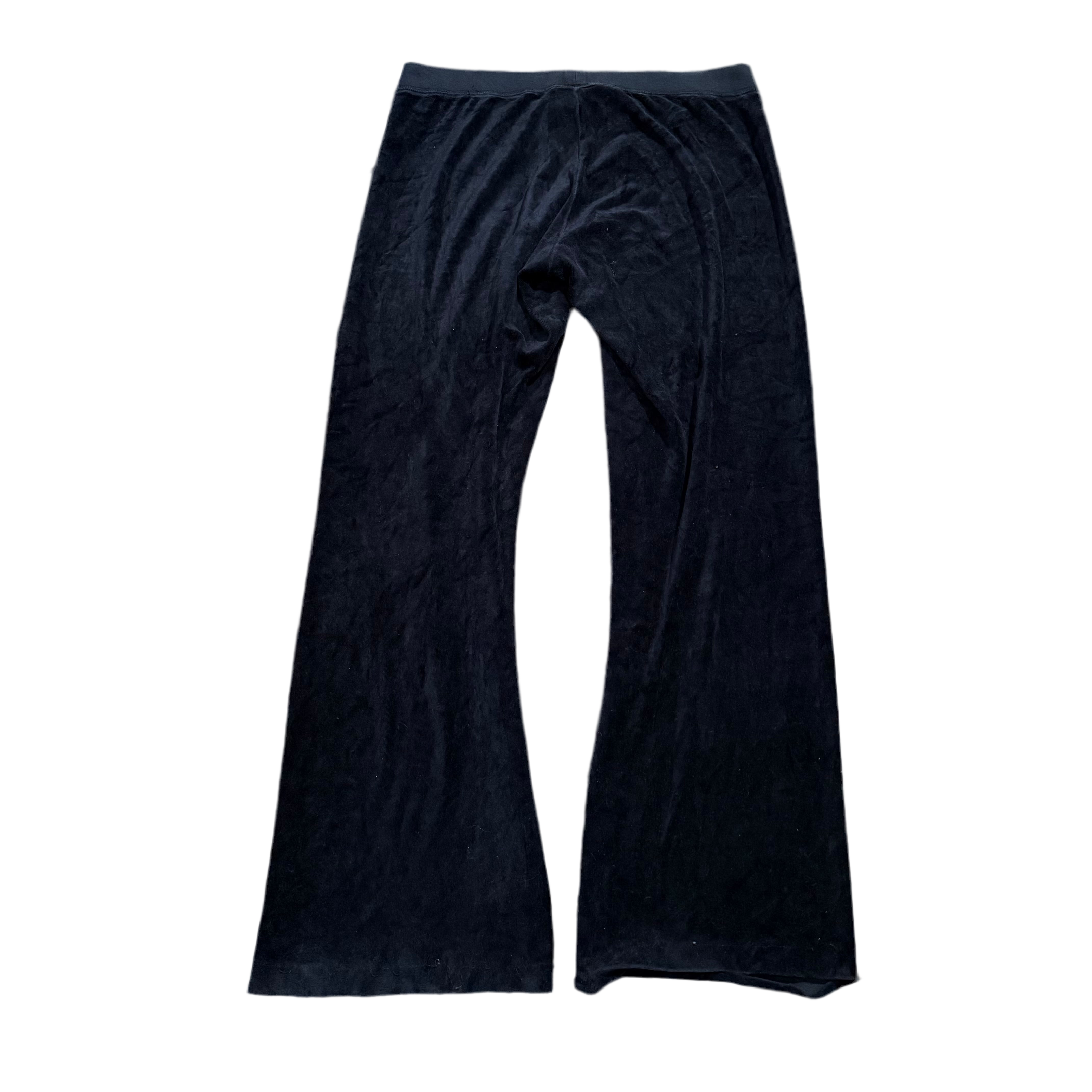 Vintage Juicy Couture Black Velour Flared Pants Size M