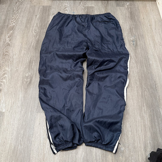 Vintage On Line Men's Navy Blue Nylon Track Pants Fleece Lined Zipper Size L