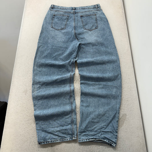 PrettyLittleThing Tall Light Wash Wide Leg Jeans Size 12 photo 2