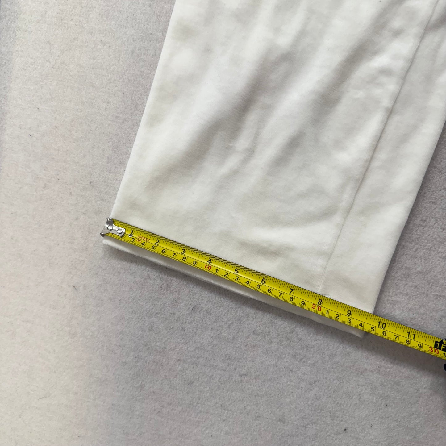 Juicy Couture Women White Velour Flared Track Pants Drawstring Loungewear Size M