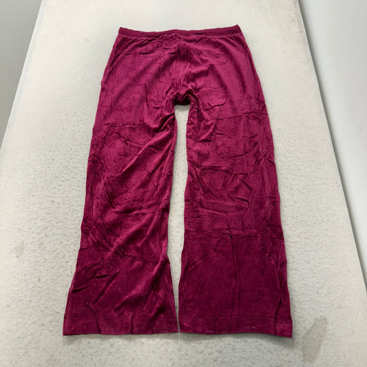 Juicy Couture Womens Magenta Velour Flared Track Pants Drawstring Classic Size M