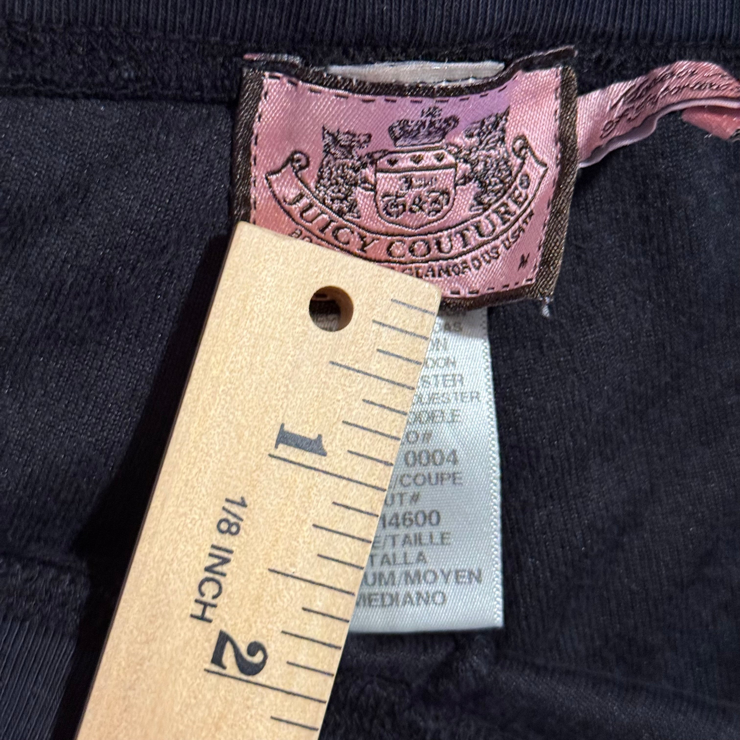 Vintage Juicy Couture Black Velour Flared Pants Size M