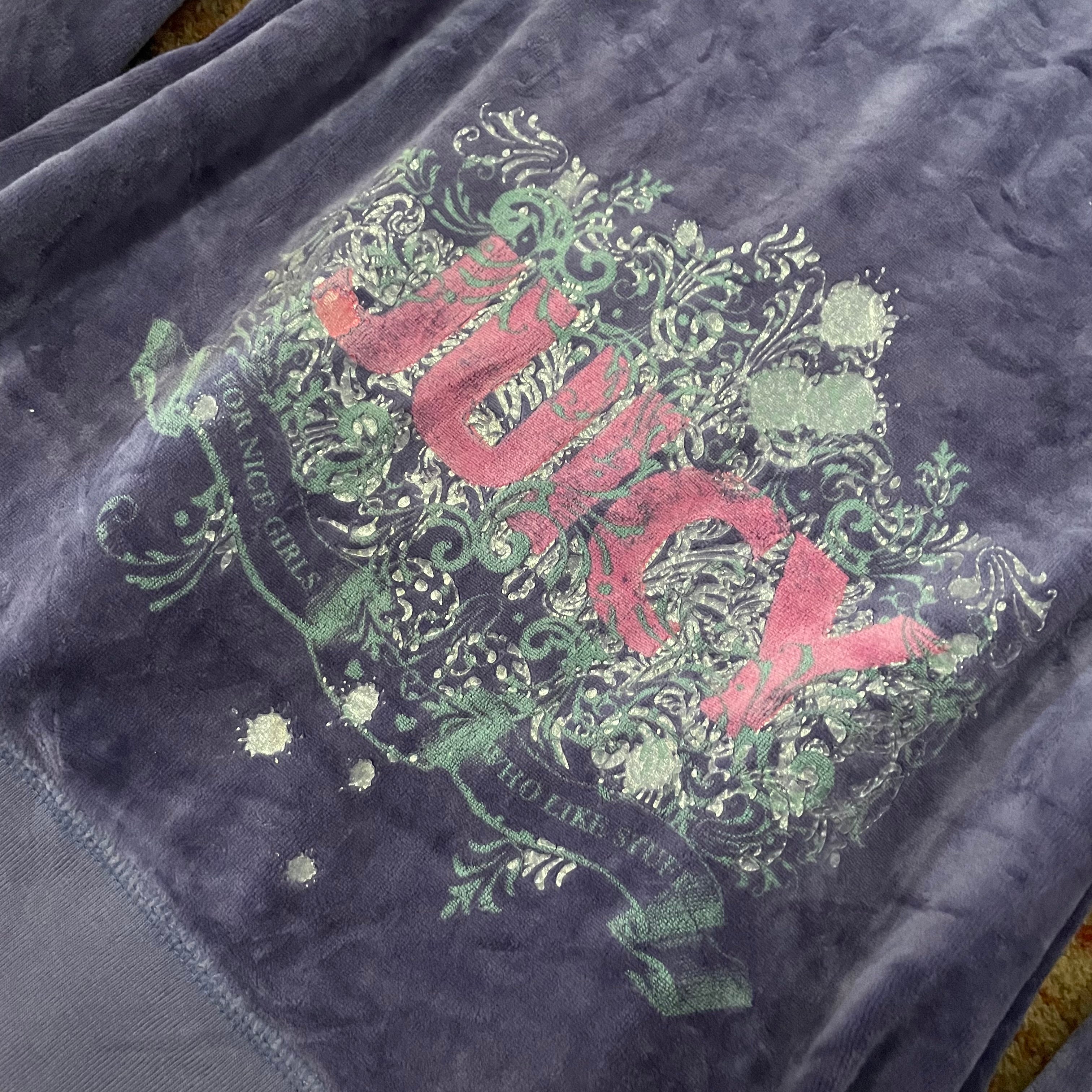 Vintage Juicy Couture Purple Velour Zip Hoodie Size M