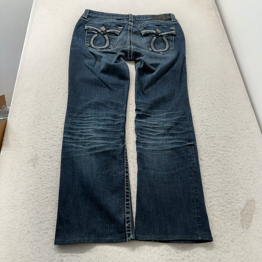 Big Star Dark wash blue Denim Jeans, size Numeric tag not readable; flat waist approx. 17.5" (~35" circumference) – photo 2