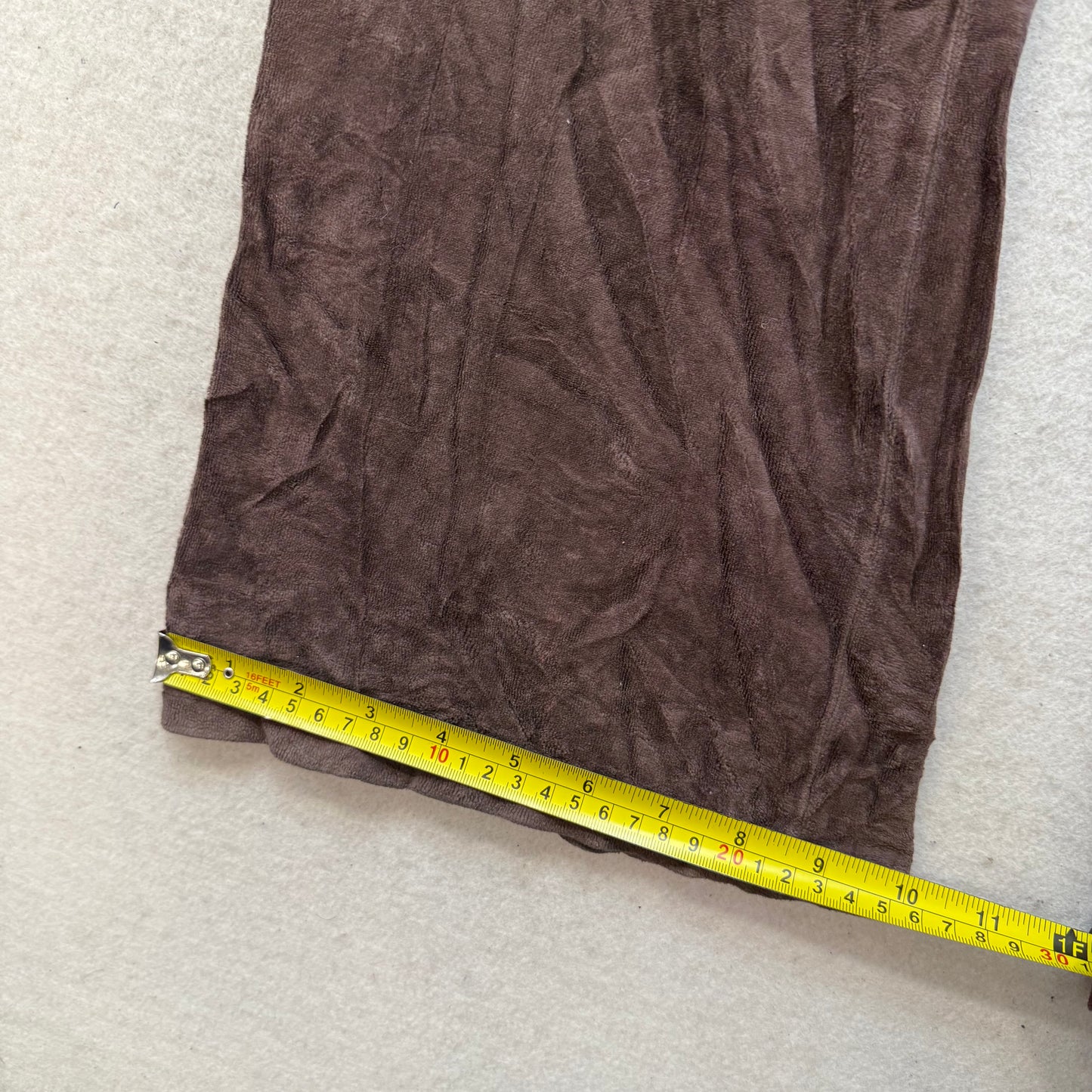 Juicy Couture Brown Velour Tracksuit Set Zip Up Hoodie & Flared Pant Y2K Size M