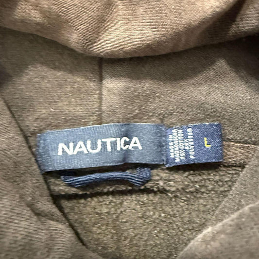 Vintage Y2K 2000's Nautica Olive Brown Oversized Faded Hoodie