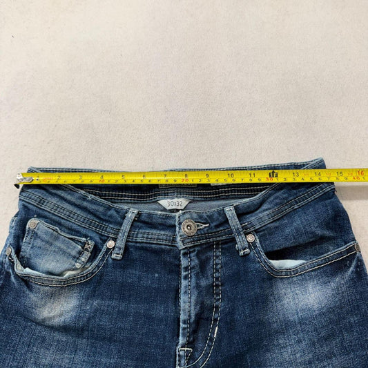 Vintage Y2K 2000's Dark Wash Distressed Open Leg Jeans