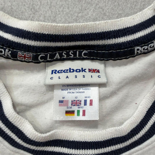 Vintage Y2K 2000's Women's Reebok Cream Boxy Ringer Tee