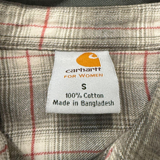 Vintage Y2K 2000's Women's Carhartt Olive Green Work Denim Shirt