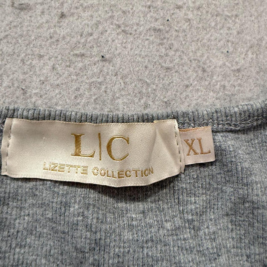 Vintage Y2K 2000's Women's Heather Grey Bow Graphic Tank Top